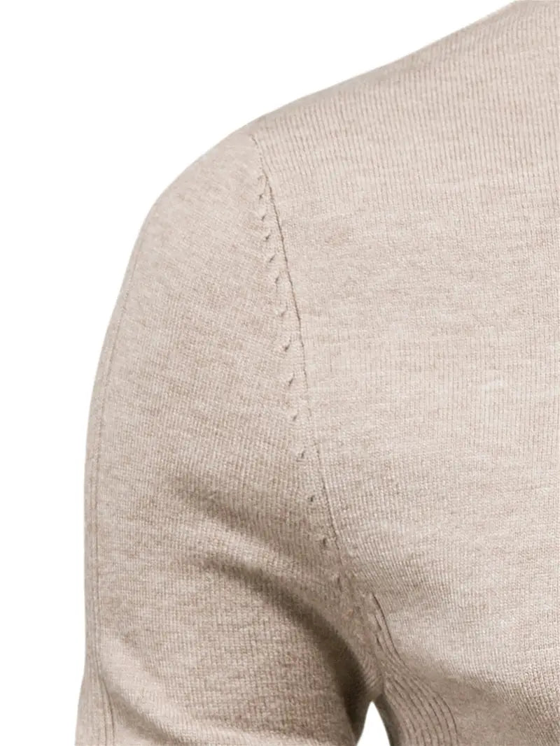 Pull homme – Col roulé – Coupe slim – Maille douce – Manches longues casual chic