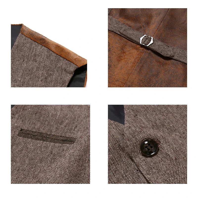 Gilet homme – Coupe ajustée – Laine texturée – Réversible – Détails modernes