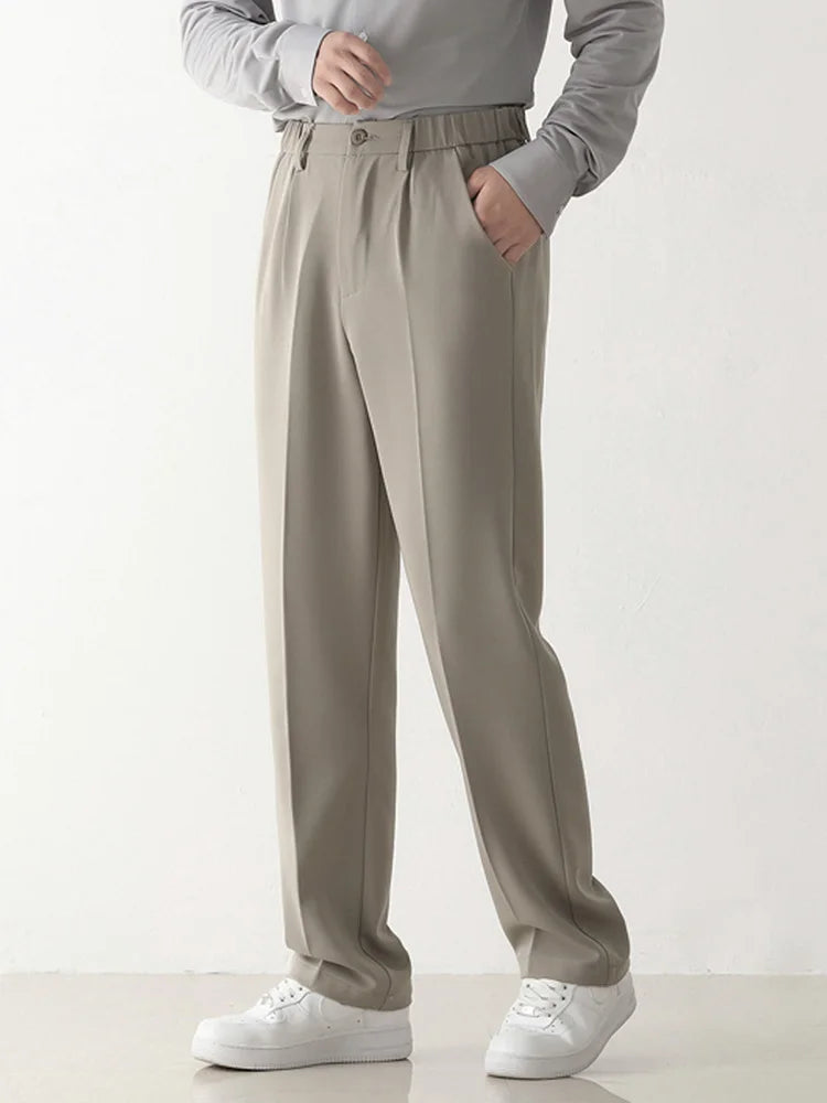 Pantalon homme – Coupe décontractée – Taille élastique – Poches latérales – Style polyvalent