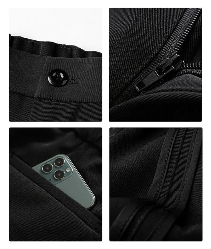 Pantalon homme – Coupe décontractée – Taille élastique – Poches latérales – Style polyvalent