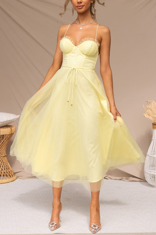 Robe longue femme – Décolleté en V – Bretelles fines – Tissu fluide et léger
