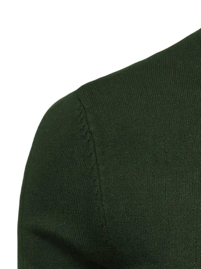 Pull homme – Col roulé – Coupe slim – Maille douce – Manches longues casual chic