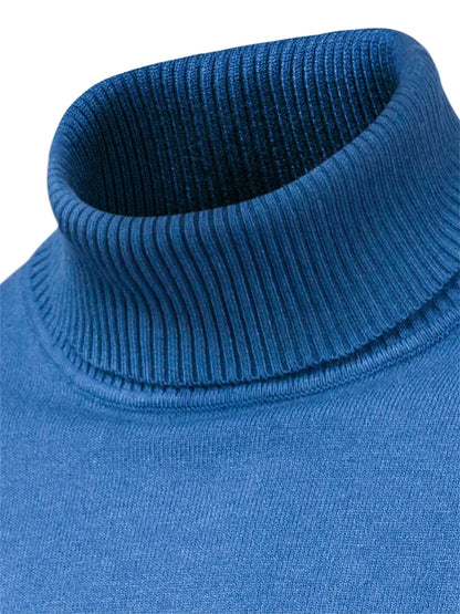 Pull homme – Col roulé – Coupe slim – Maille douce – Manches longues casual chic