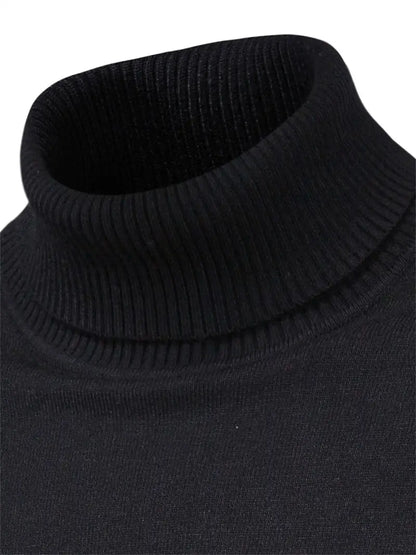 Pull homme – Col roulé – Coupe slim – Maille douce – Manches longues casual chic