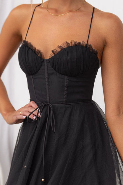 Robe longue femme – Décolleté en V – Bretelles fines – Tissu fluide et léger