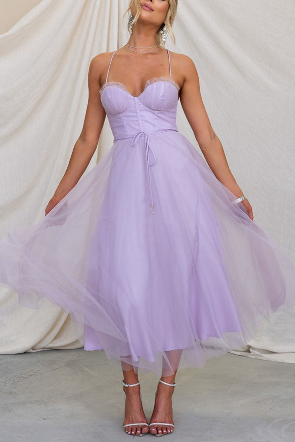Robe longue femme – Décolleté en V – Bretelles fines – Tissu fluide et léger