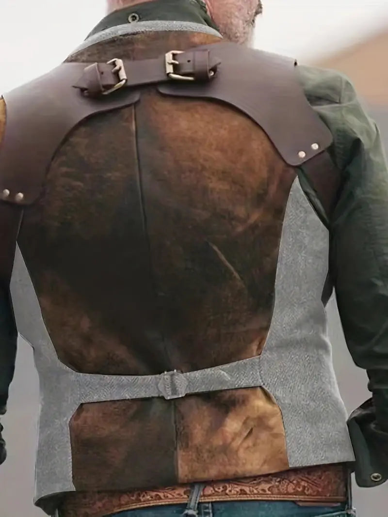 Gilet homme – Coupe ajustée – Laine texturée – Réversible – Détails modernes