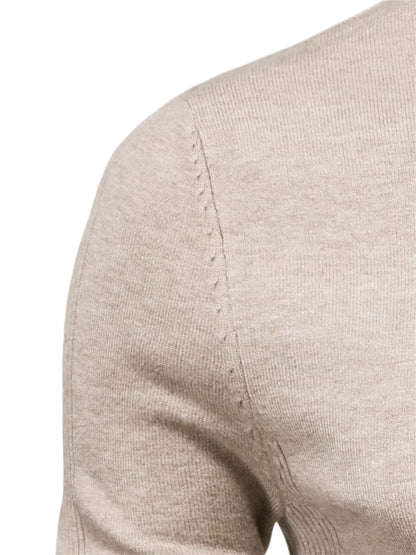 Pull homme – Col roulé – Coupe slim – Maille douce – Manches longues casual chic