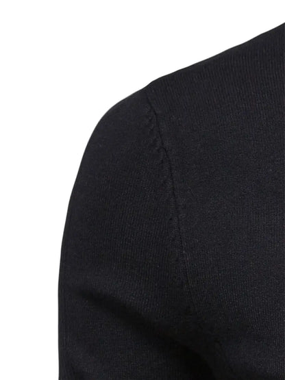 Pull homme – Col roulé – Coupe slim – Maille douce – Manches longues casual chic