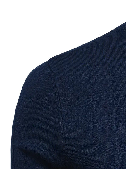 Pull homme – Col roulé – Coupe slim – Maille douce – Manches longues casual chic