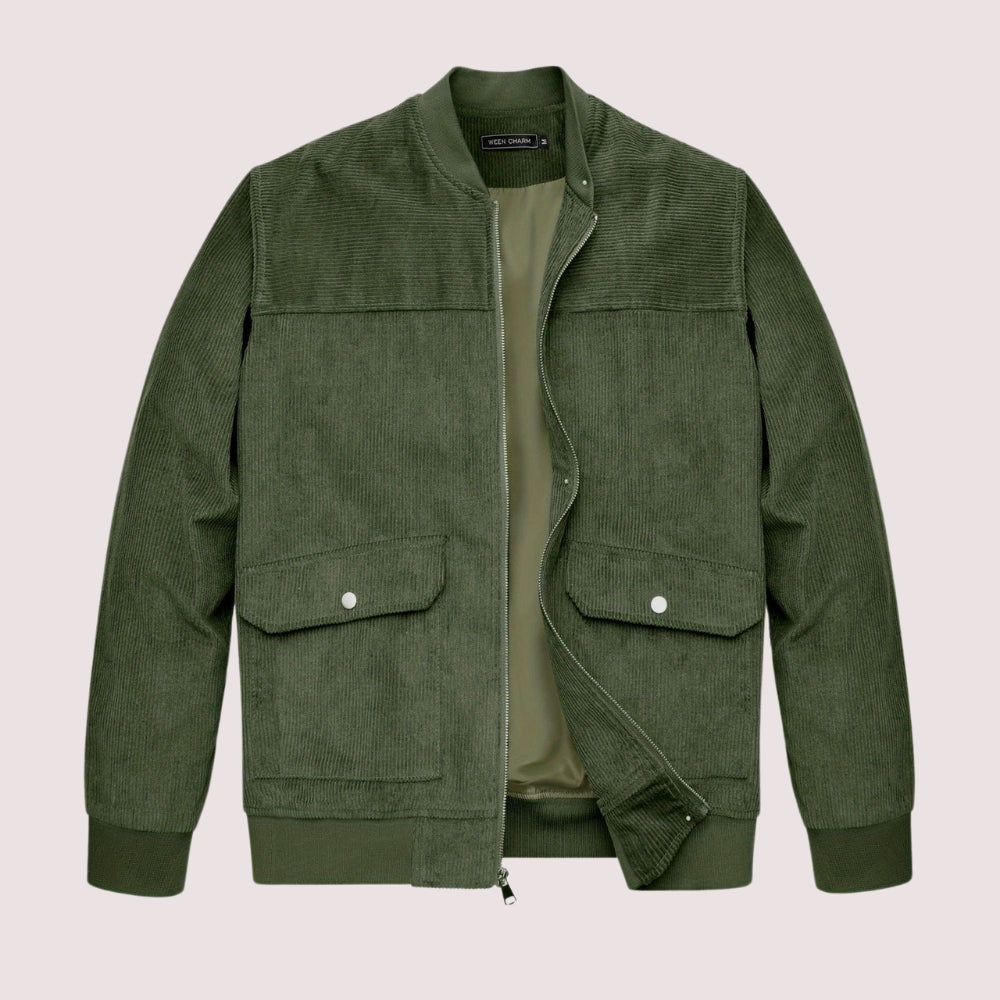 Blouson Baseball en Velours Côtelé pour Homme, Bomber Léger et Élégant