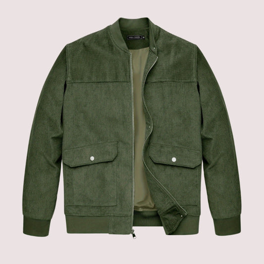 Blouson Baseball en Velours Côtelé pour Homme, Bomber Léger et Élégant
