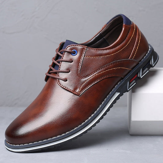 Chaussures habillées homme – Cuir lisse et grainé – Confort orthopédique – Lacets classiques