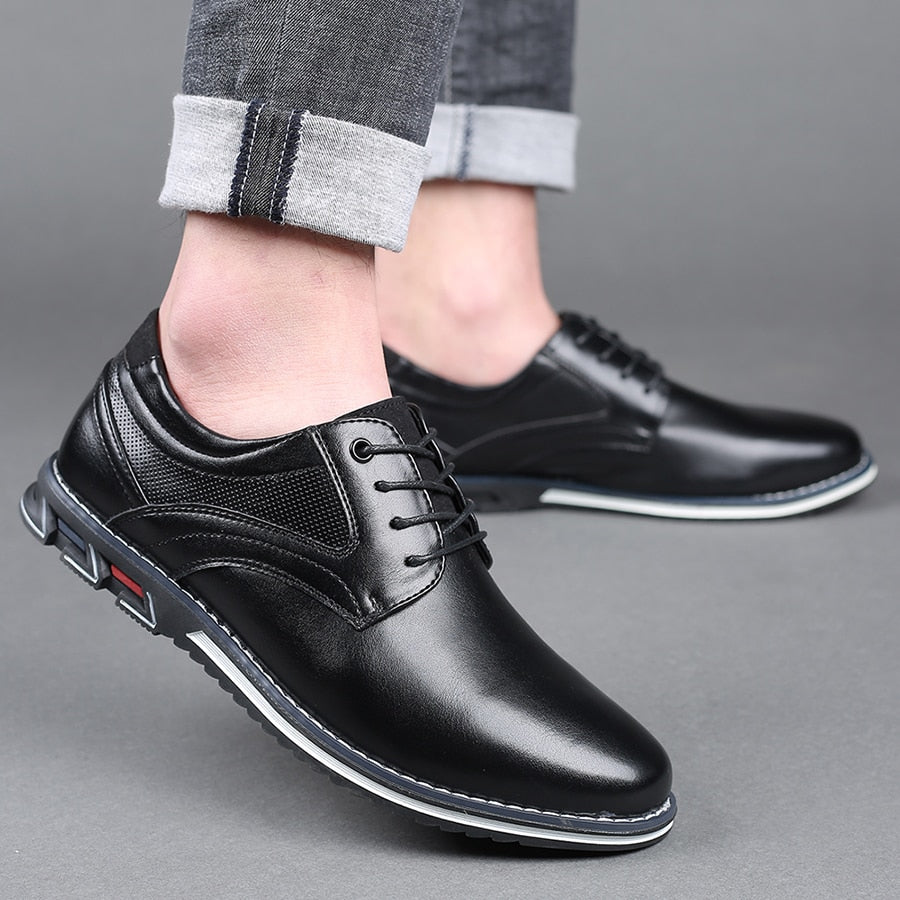 Chaussures habillées homme – Cuir lisse et grainé – Confort orthopédique – Lacets classiques