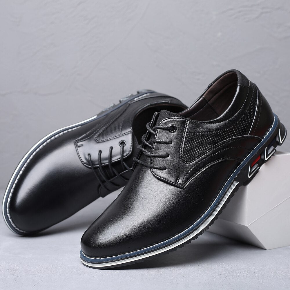 Chaussures habillées homme – Cuir lisse et grainé – Confort orthopédique – Lacets classiques