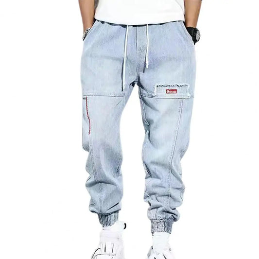 Pantalon cargo homme – Coupe décontractée – Ceinture élastique – Style streetwear