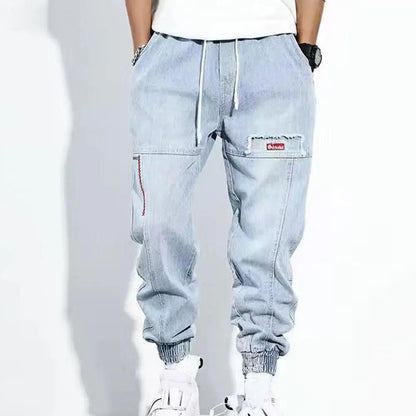 Pantalon cargo homme – Coupe décontractée – Ceinture élastique – Style streetwear