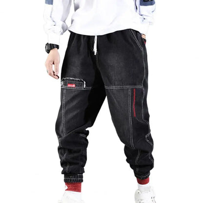 Pantalon cargo homme – Coupe décontractée – Ceinture élastique – Style streetwear