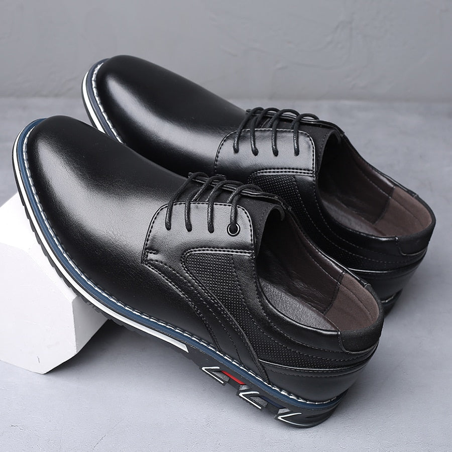 Chaussures habillées homme – Cuir lisse et grainé – Confort orthopédique – Lacets classiques