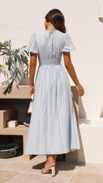 Robe longue femme – Tissu fluide respirant – Boutonnée – Manches longues