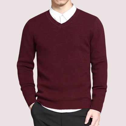 Pull Homme avec Col en V, Coupe Confortable, Style Décontracté ou Formel