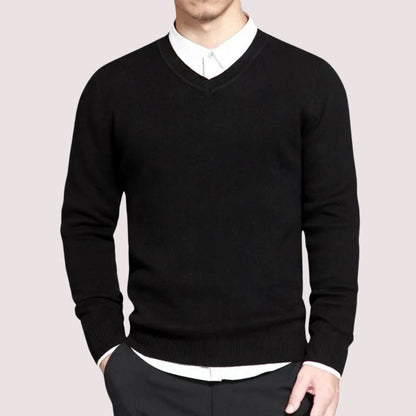Pull Homme avec Col en V, Coupe Confortable, Style Décontracté ou Formel