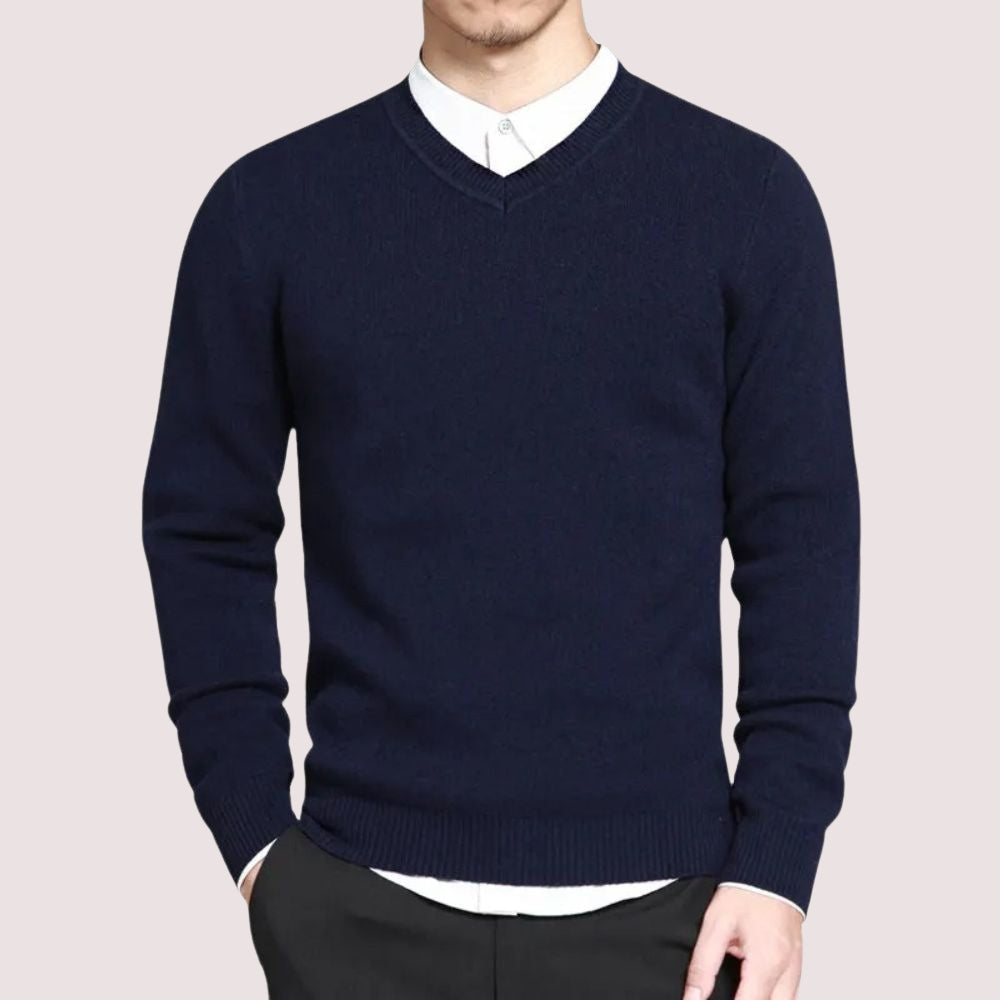 Pull Homme avec Col en V, Coupe Confortable, Style Décontracté ou Formel