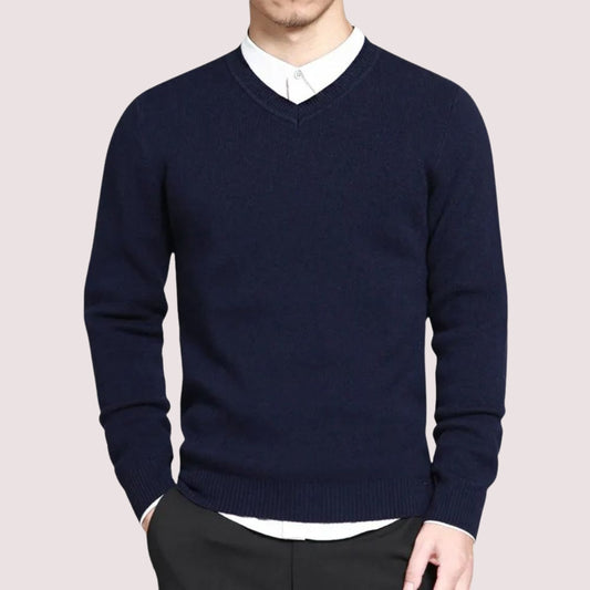 Pull Homme avec Col en V, Coupe Confortable, Style Décontracté ou Formel
