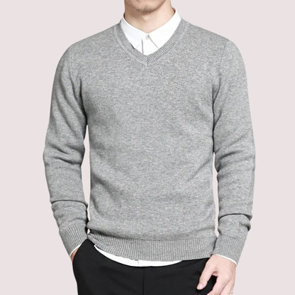 Pull Homme avec Col en V, Coupe Confortable, Style Décontracté ou Formel