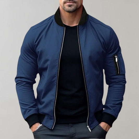 Veste bomber homme – Coupe slim – Tissu léger respirant – Fermeture zippée