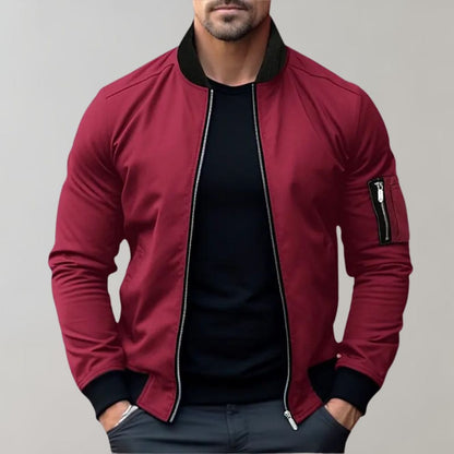 Veste bomber homme – Coupe slim – Tissu léger respirant – Fermeture zippée
