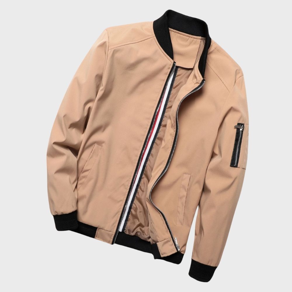 Veste bomber homme – Coupe slim – Tissu léger respirant – Fermeture zippée
