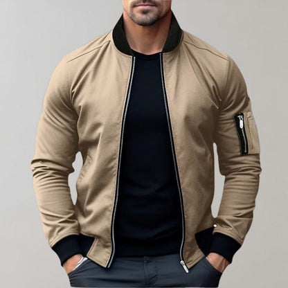 Veste bomber homme – Coupe slim – Tissu léger respirant – Fermeture zippée