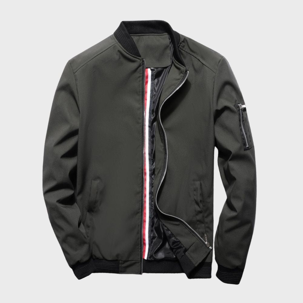 Veste bomber homme – Coupe slim – Tissu léger respirant – Fermeture zippée