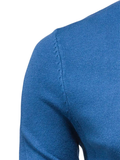Pull homme – Col roulé – Coupe slim – Maille douce – Manches longues casual chic