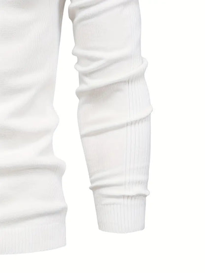 Pull homme – Col roulé – Coupe slim – Maille douce – Manches longues casual chic