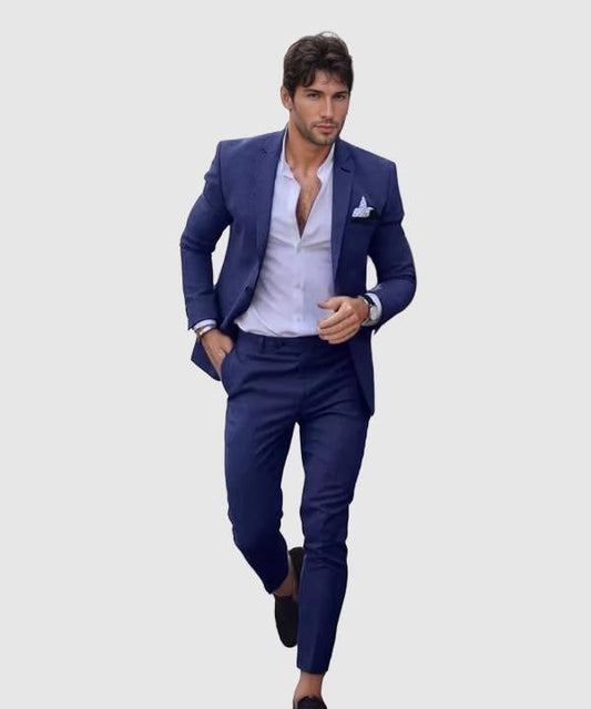 Costume homme deux pièces – Coupe slim – Laine mélangée – Style habillé élégant