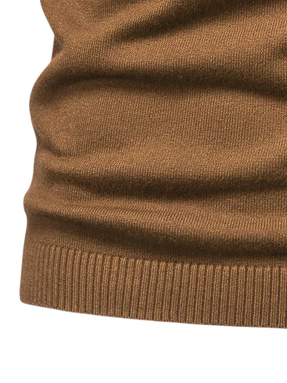 Pull homme – Col roulé – Coupe slim – Maille douce – Manches longues casual chic