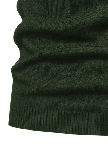 Pull homme – Col roulé – Coupe slim – Maille douce – Manches longues casual chic