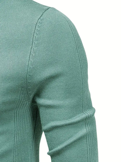 Pull homme – Col roulé – Coupe slim – Maille douce – Manches longues casual chic